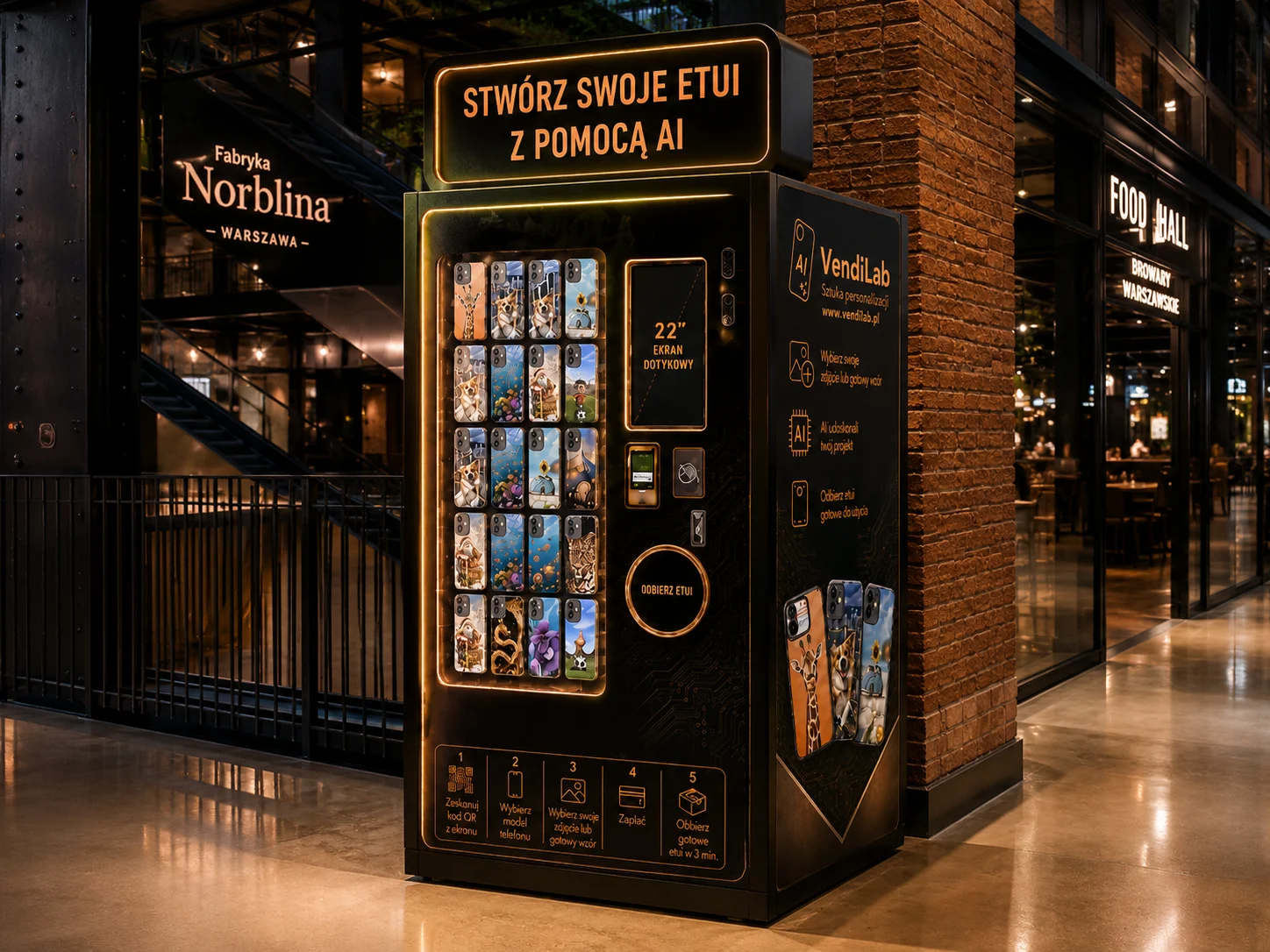 Wizualizacja automatu VendiLab w Fabryce Norblina